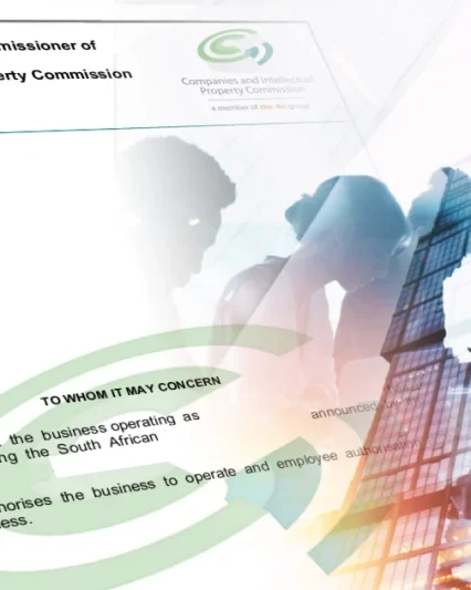 Share certificate sample for 1-2 shareholders in Pretoria