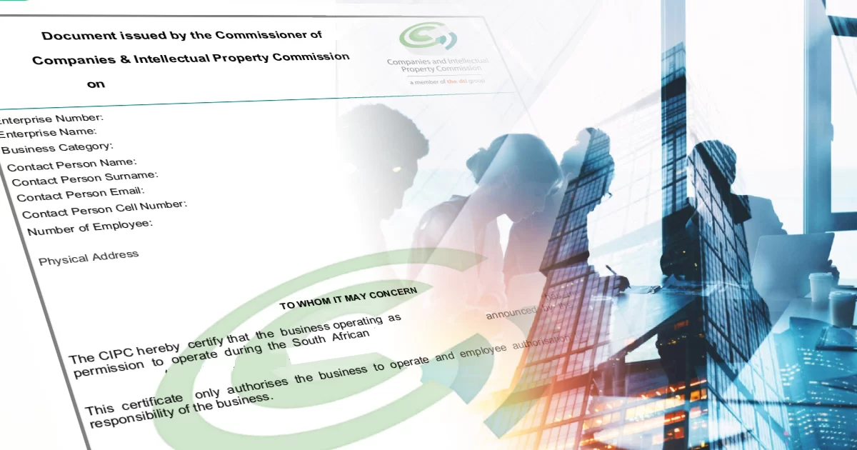 Share certificate South Africa company shareholder document Biz Evolution