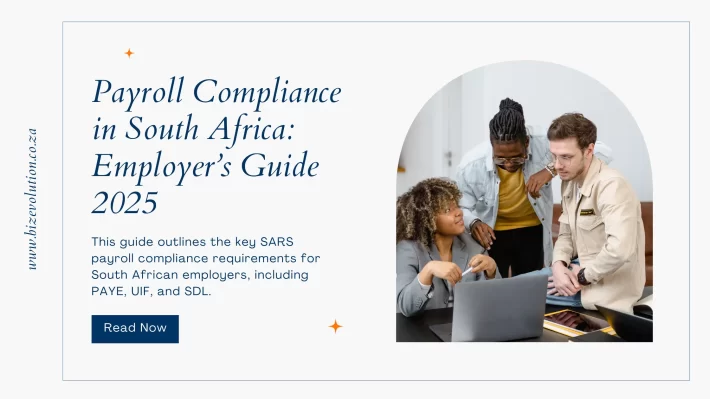 Payroll compliance in South Africa 2025 – employer calculating PAYE, UIF, and SDL contributions