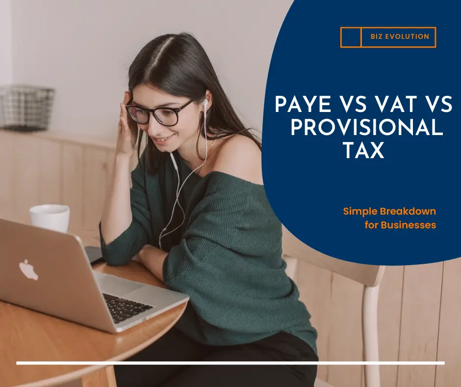 PAYE vs VAT vs provisional tax South Africa explained in a simple 2026 tax guide for businesses and individuals