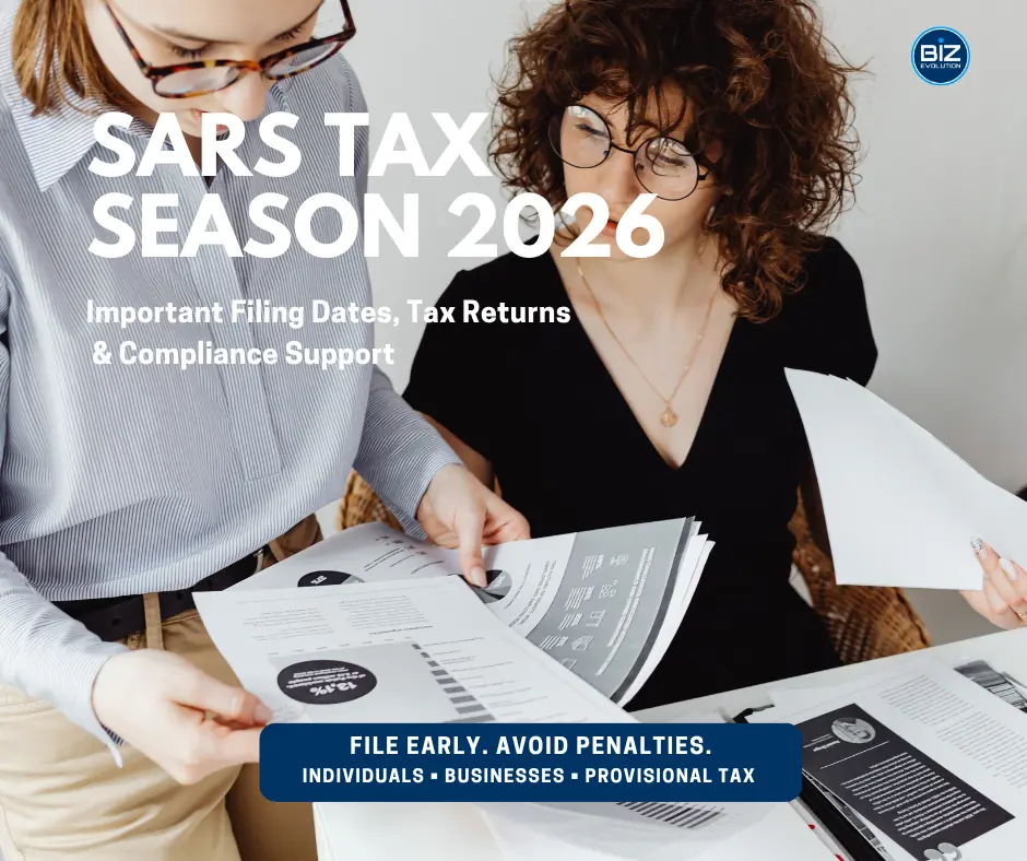 SARS Tax Season 2026 filing deadlines and tax return services in South Africa by Biz Evolution